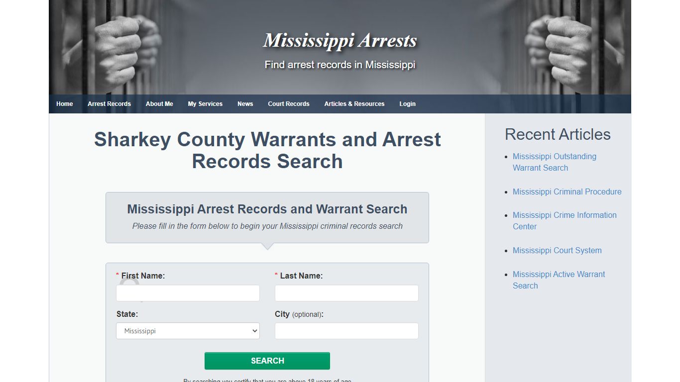 Sharkey County Warrants and Arrest Records Search